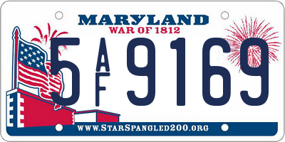 MD license plate 5AF9169