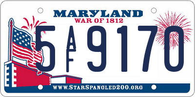 MD license plate 5AF9170