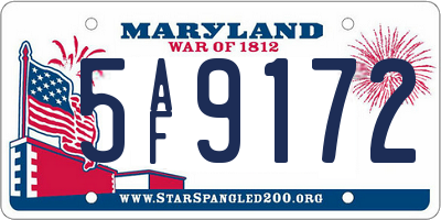 MD license plate 5AF9172