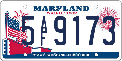 MD license plate 5AF9173