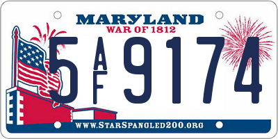 MD license plate 5AF9174