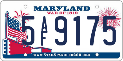 MD license plate 5AF9175