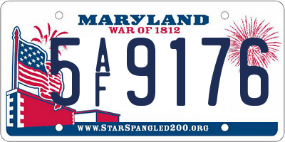 MD license plate 5AF9176