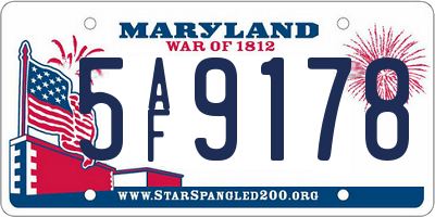 MD license plate 5AF9178