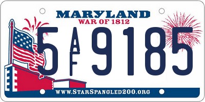 MD license plate 5AF9185