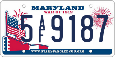 MD license plate 5AF9187