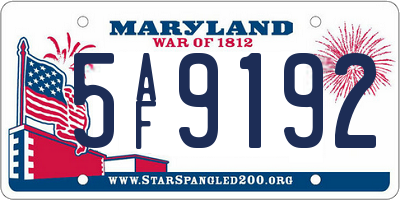 MD license plate 5AF9192