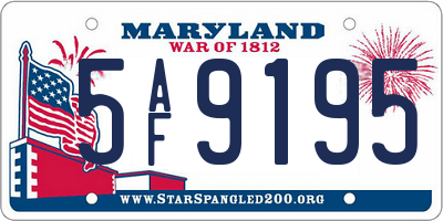 MD license plate 5AF9195