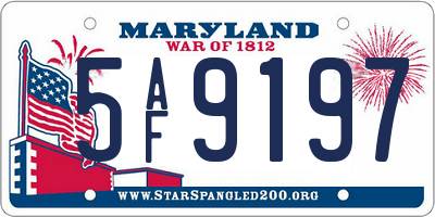 MD license plate 5AF9197
