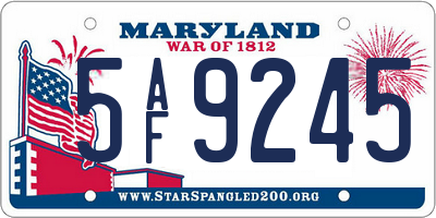 MD license plate 5AF9245