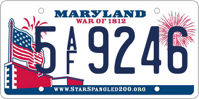 MD license plate 5AF9246