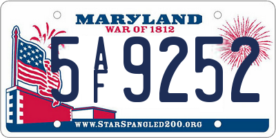 MD license plate 5AF9252