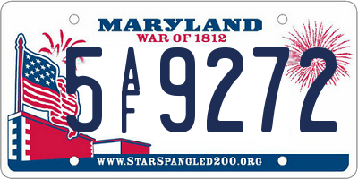 MD license plate 5AF9272