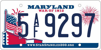 MD license plate 5AF9297