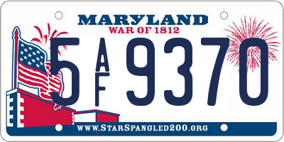 MD license plate 5AF9370