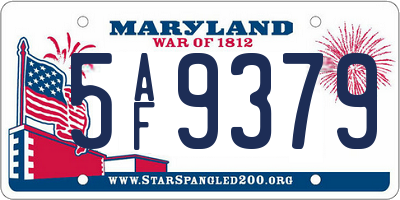 MD license plate 5AF9379