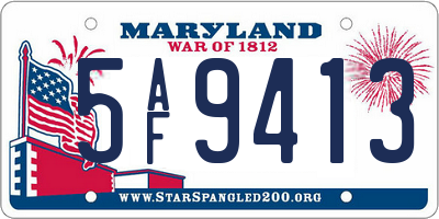 MD license plate 5AF9413