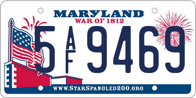 MD license plate 5AF9469
