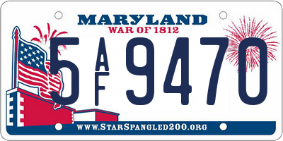 MD license plate 5AF9470
