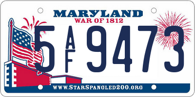 MD license plate 5AF9473
