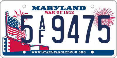 MD license plate 5AF9475