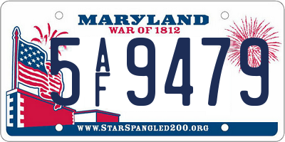 MD license plate 5AF9479
