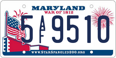 MD license plate 5AF9510