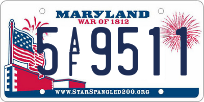 MD license plate 5AF9511