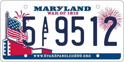 MD license plate 5AF9512