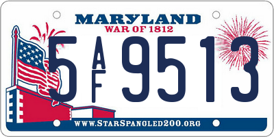 MD license plate 5AF9513