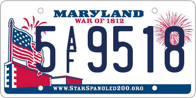 MD license plate 5AF9518