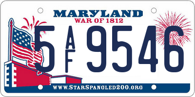 MD license plate 5AF9546