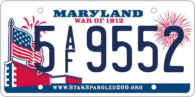 MD license plate 5AF9552