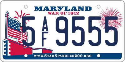 MD license plate 5AF9555