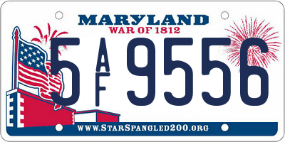 MD license plate 5AF9556