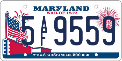 MD license plate 5AF9559