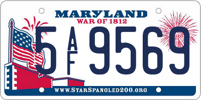 MD license plate 5AF9569