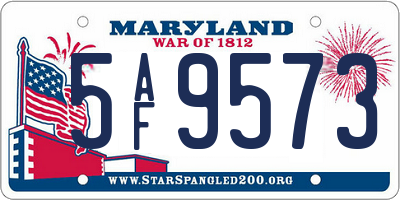 MD license plate 5AF9573