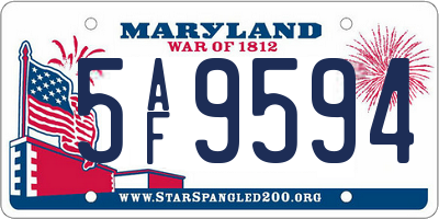 MD license plate 5AF9594