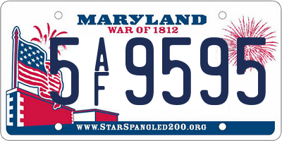 MD license plate 5AF9595