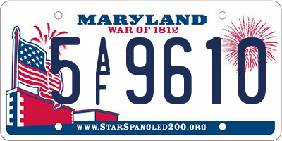 MD license plate 5AF9610