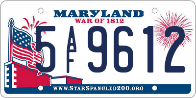 MD license plate 5AF9612