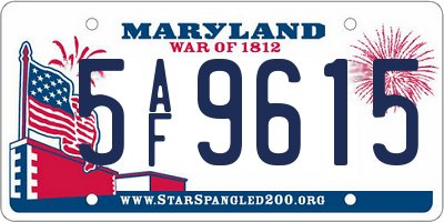 MD license plate 5AF9615