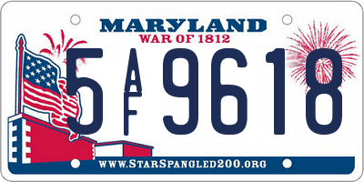 MD license plate 5AF9618
