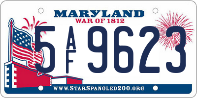 MD license plate 5AF9623