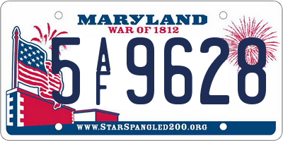 MD license plate 5AF9628