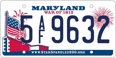 MD license plate 5AF9632