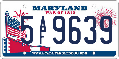 MD license plate 5AF9639