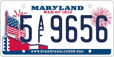 MD license plate 5AF9656