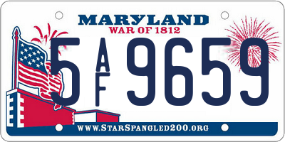 MD license plate 5AF9659